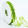 Ruban transparent vert avec bord en satin pour emballer les cadeaux et decorer les gateaux. - 2.0cmx50 Yards / Vert