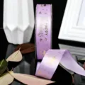 2.5cm Geburtstag Kuchen Satinband mit Heißfolienprägung Kerze Design für Geschenk. - Lila