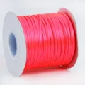 Pink 0.3cm solid color polyester ribbon spool for gift wrapping and crafting projects. - 0.3cm / Pink
