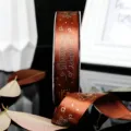 2.5cm Braunes Geburtstag Satinband Goldprägung Geschenke Verpackung Hochzeit Deko - Schokoladenbraun