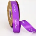 Cinta de satén morada con texto Sweetlove, ideal para envolver regalos, ramos y manualidades. - 2,5 cm * 50 Yardas / Púrpura
