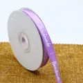 Cinta de poliéster lavanda de 1 cm con estampado hecho a mano para regalos y decoración. - 1,0 cm x 25 yardas / Violeta Claro
