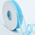 Rouleau de ruban en organza bleu clair avec bord satiné, idéal pour emballage et décoration gâteau. - 2.0cmx50 Yards / Bleu clair
