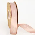 Pink Satin Ribbon Roll With Sweetlove Print For Gift Wrapping And DIY Craft Decor. - 2.5cm*50 Yards / Dusty Pink