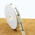 1cm cinta impresa de poliéster hecho a mano paquete de regalo pastel flor cinta decorativa blanco arroz - 1,0 cm x 25 yardas / Beige
