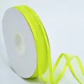 Ruban en organza jaune fluorescent avec bords en satin pour emballage cadeau et gâteau. - Vert clair