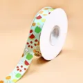 Cinta impresa con bonito diseño de frutas para envolver regalos, de 2,5 cm de ancho. - Sandía de Fondo Verde