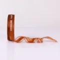 2.5cm brown birthday ribbon for gift wrapping, decorative fabric ribbon roll with happy birthday print. - Coffee