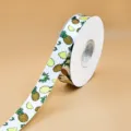 Cinta estampada con piñas de 2,5 cm para envolver regalos y decoración de frutería o floristería. - Piña