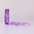 Purple Happy Birthday ribbon 2.5cm wide fabric tape for gift wrapping and cake decoration - Purple