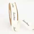 White ribbon spool with Sweet love print, perfect for gift wrapping and DIY crafts. - 2.5cm*50 Yards / Off White