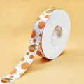 Oranje bedrukte lint rol voor geschenkdoos verpakking en bloemenwinkel decoratie 2.5cm. - Sinaasappel