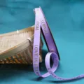 1cm purple grosgrain ribbon with gold foil love text print for gift wrapping and decoration. - 1.0cm Width / 40 Yards / Light Purple
