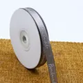 cinta de poliéster estampada handmade gris plata de 1cm para regalo y decoracion de tortas - 1,0 cm x 25 yardas / Gris Plata
