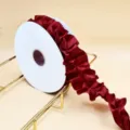Burgundy ruffled ribbon trim for gift wrapping, floral arrangement, and apparel DIY. - 6cm*5 Yards / Burgundy