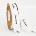 White printed ribbon sweet love gift wrapping ribbon for bouquet decoration and DIY crafts 1 roll - 2.5cm*50 Yards / Bleached White