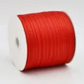 Red polyester ribbon roll 0.3cm width satin craft sewing decorative ribbon spool item - 0.3cm / Red
