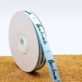 Cinta impresa de poliéster en azul claro para la decoración de regalos, tartas y manualidades. - 1,0 cm x 25 yardas / Azul claro
