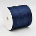 Dark blue satin ribbon roll 0.3cm narrow fabric trim for gift wrapping and DIY crafts. - 0.3cm / Navy Blue