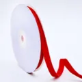 Rollo de cinta de terciopelo rojo para regalos y accesorios de ropa, cinta flocada lisa. - 1.0cm x 10 Yardas / Rojo