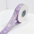 Purple 2.5cm Christmas laser silver ribbon roll for gift wrapping and DIY bows decoration. - Christmas Laser / 2.5cm*25 Yards / Taro Purple