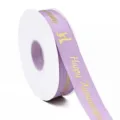 Cinta Happy Anniversary de poliéster morado de 2.5cm para envolver regalos y flores. - 2,5 cm * 50 Yardas / Púrpura