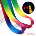 Regenbogen Farbverlauf Medaillon Band, 3x90cm dickes doppelseitiges gewebtes Band für Preise. - Medaillen-Lanyard / 3 cm x 90 cm 10 Stück/Packung
