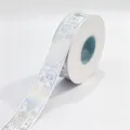 Cinta con tema de oceano de lamina laser plateada, 2.5cm de ancho cinta decorativa artesanal. - Mundo Submarino Láser / 2,5 cm * 25 Yardas / Blanco