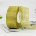 Ruban pailleté doré, ruban de mesh brillant pour boîtes cadeaux et décoration de fête - 4cm Or*22m / Or