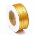 Ruban en polyester double face doré de 0.3cm pour emballage cadeau, fleurs et bricolage. - 0.3cm*50 Yards / Or