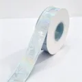 Light blue holographic silver hot-stamped ribbon spool for DIY gift wrapping and decoration. - Mountain Pavilion Laser / 2.5cm*25 Yards / Light Blue