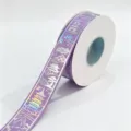 Purple laser silver ribbon Chinese style retro hot stamping DIY gift wrapping trim - Mountain Pavilion Laser / 2.5cm*25 Yards / Taro Purple