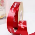 Nastro in poliestere rosso con stampa Just for you, ideale per confezioni regalo e bouquet. - Borgogna