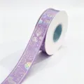 Cinta oceano plata laser violeta estampado en caliente 2.5cm patron medusa concha - Mundo Submarino Láser / 2,5 cm * 25 Yardas / Púrpura Taro