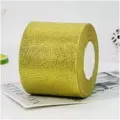 Rouleau de ruban pailleté or pour emballage cadeau, décoration de mariage et loisirs. 1pc - 5cm Or*22m / Or