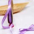 Purple 1cm satin ribbon variant with Just for you print, ideal for gift wrapping and DIY crafts. - Light Purple