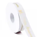 Nastro in poliestere bianco Happy Anniversary stampato oro 2.5cm nastro da regalo. - 2.5cm / Bianco
