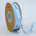 Cinta de organza azul claro con estampado, 2.5 cm de ancho para envolver flores y regalos. - Azul cielo