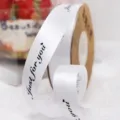 Nastro di raso bianco con stampa Just for you per confezioni regalo e bouquet - Bianco Sbiancato