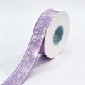 2.5cm purple laser silver foil printed ribbon celestial stars moon cosmic craft wrapping - Celestial Laser / 2.5cm*25 Yards / Taro Purple