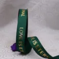 Dark green gold stamping English decorative ribbon for flower bouquet gift wrapping ribbon - Dark Green