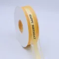 Cinta de cumpleaños champán, cinta decorativa ideal para envolver regalos y repostería. - 2.5cmx50 Yardas / Champán