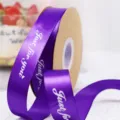 Nastro in poliestere viola con stampa Just for you, ideale per scatole regalo e bouquet. - Viola scuro