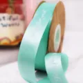 Nastro in poliestere verde menta stampato "Just for you", largo 2.5 cm per confezionare bouquet. - blu Tiffany