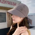 Elegante cappello da sole da donna con fiocco, protezione UV cappellino casual estivo. - Grigio
