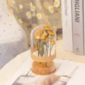 Preserved dried yellow roses glass dome flower ornament home decor birthday gift best friend - Small Finished Dream Bubble (8*17) (Includes String Lights, Gift Bag, Greeting Card)