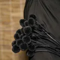 Bouquet di fiori secchi craspedia neri palline billy composizione floreale decorazione fai da te - Sfera d'oro / Set da 20 Pezzi / Nero