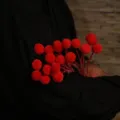 Fiori secchi rossi di craspedia per composizioni floreali fai da te e bouquet decorativi. - Sfera d'oro / Set da 20 Pezzi / Rosso