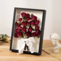 Getrocknete rosen blumenstrauß 3d schattenbox bilderrahmen geschenk wand deko - Prinzessin Geliebte 20 Rosen + A4 Schwarzer Rahmen