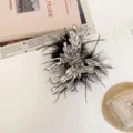 Silver liquid butterfly hair claw clip with black feathers, chic edgy metal styling for women. - Liquid Butterfly Clip, Large / Black Feather